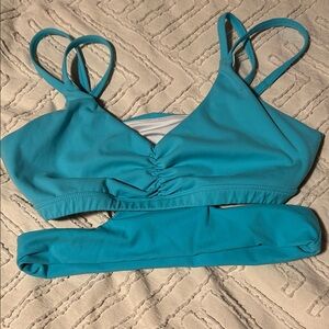 NVGTN Turquoise Bikini Top with Strappy Back
